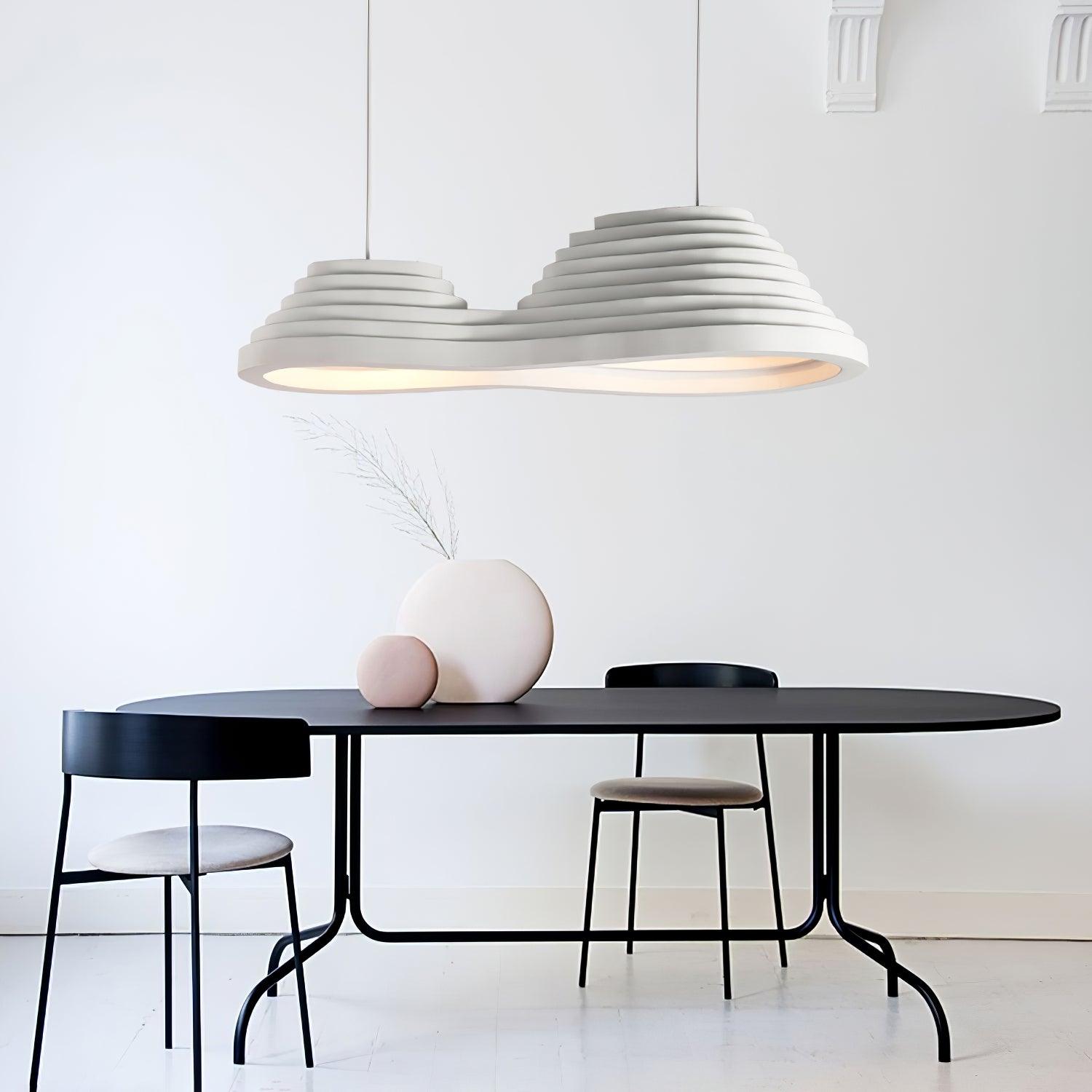 Lampada a sospensione Multi Reisfeld – Resina & Metallo – Bianco – Ø 30×30 cm – Acusticamente ottimizzata
