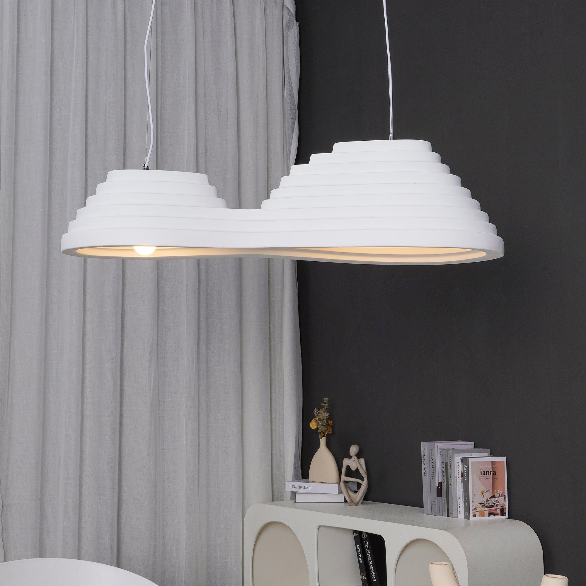 Lampada a sospensione Multi Reisfeld – Resina & Metallo – Bianco – Ø 30×30 cm – Acusticamente ottimizzata