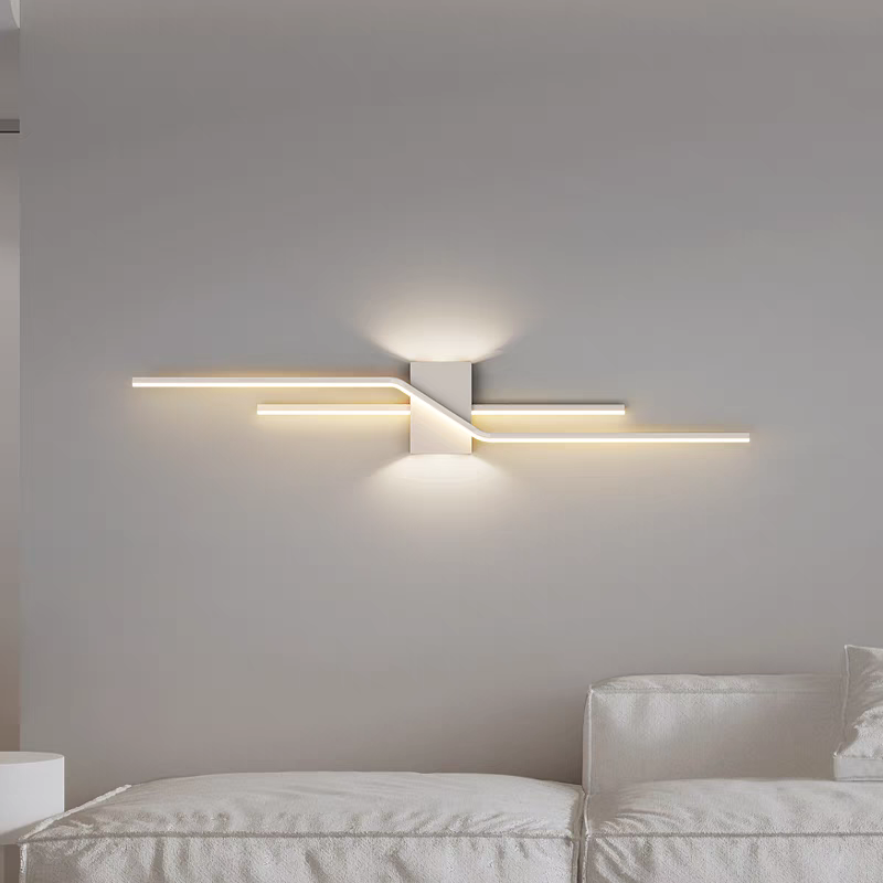 Lampada da parete Norezza – Ferro & Acrilico – Bianco – 30×10 cm – Lampada da parete LED minimalista per interni
