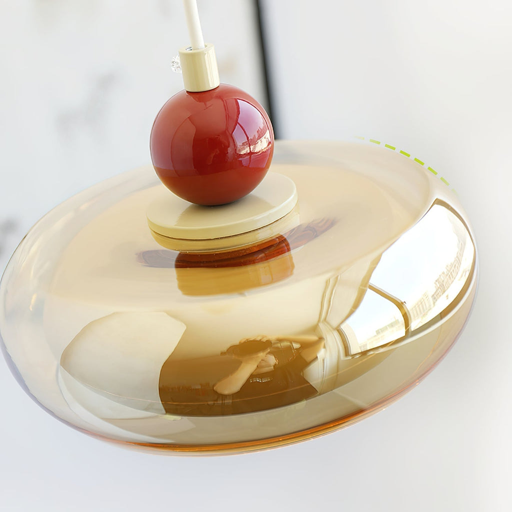 Lampada a sospensione Notelis – Vetro – Cognac – regolabile – design moderno