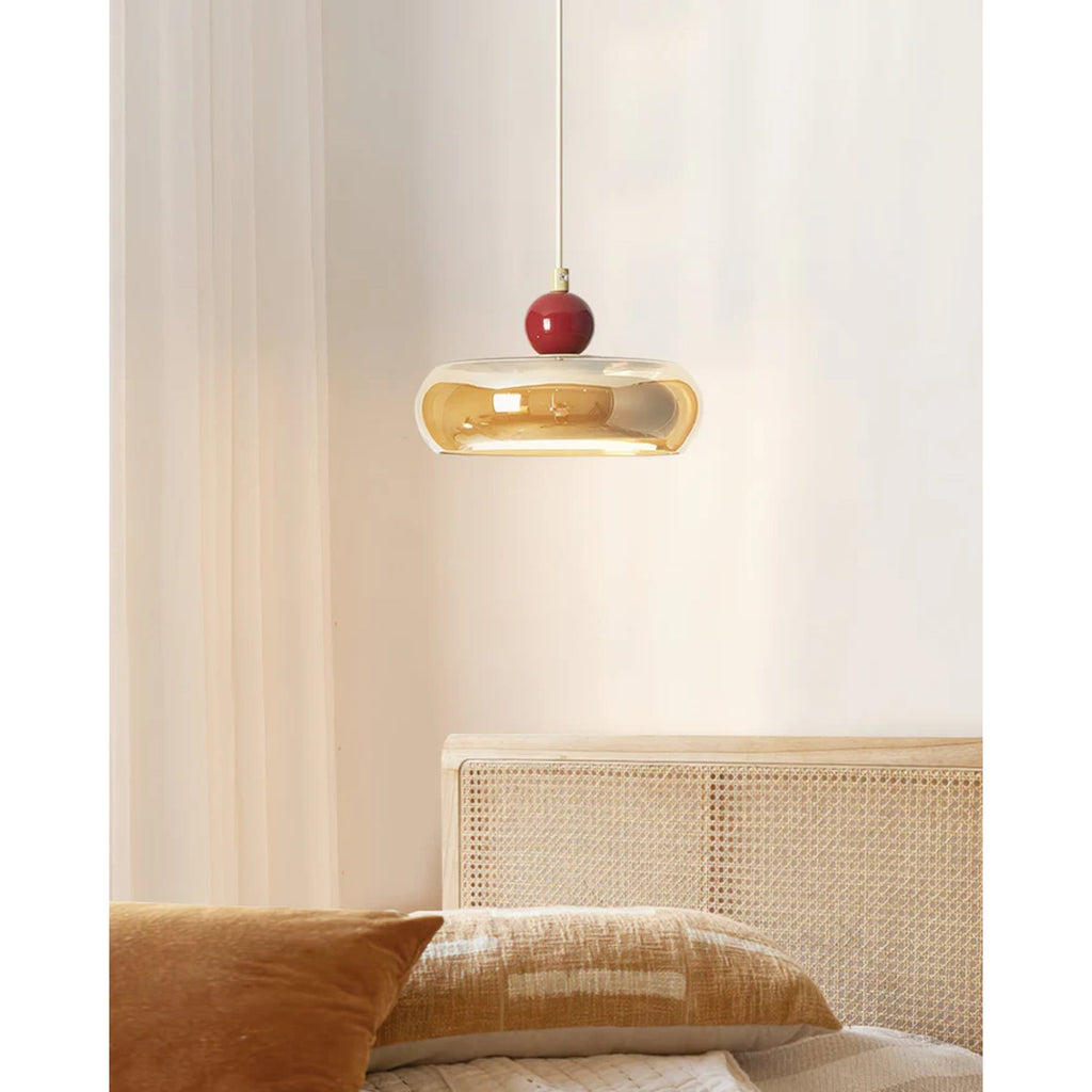 Lampada a sospensione Notelis – Vetro – Cognac – regolabile – design moderno
