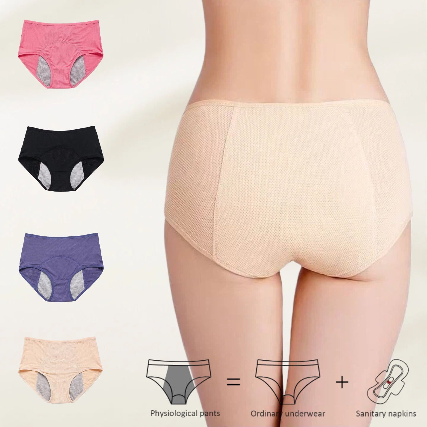 Mutandine Plus-Size Impermeabili con Vita Alta – Lingerie Riutilizzabile per Donne