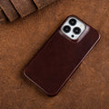 Brehn | Custodia in Vera Pelle con Cera d'Olio per Apple iPhone