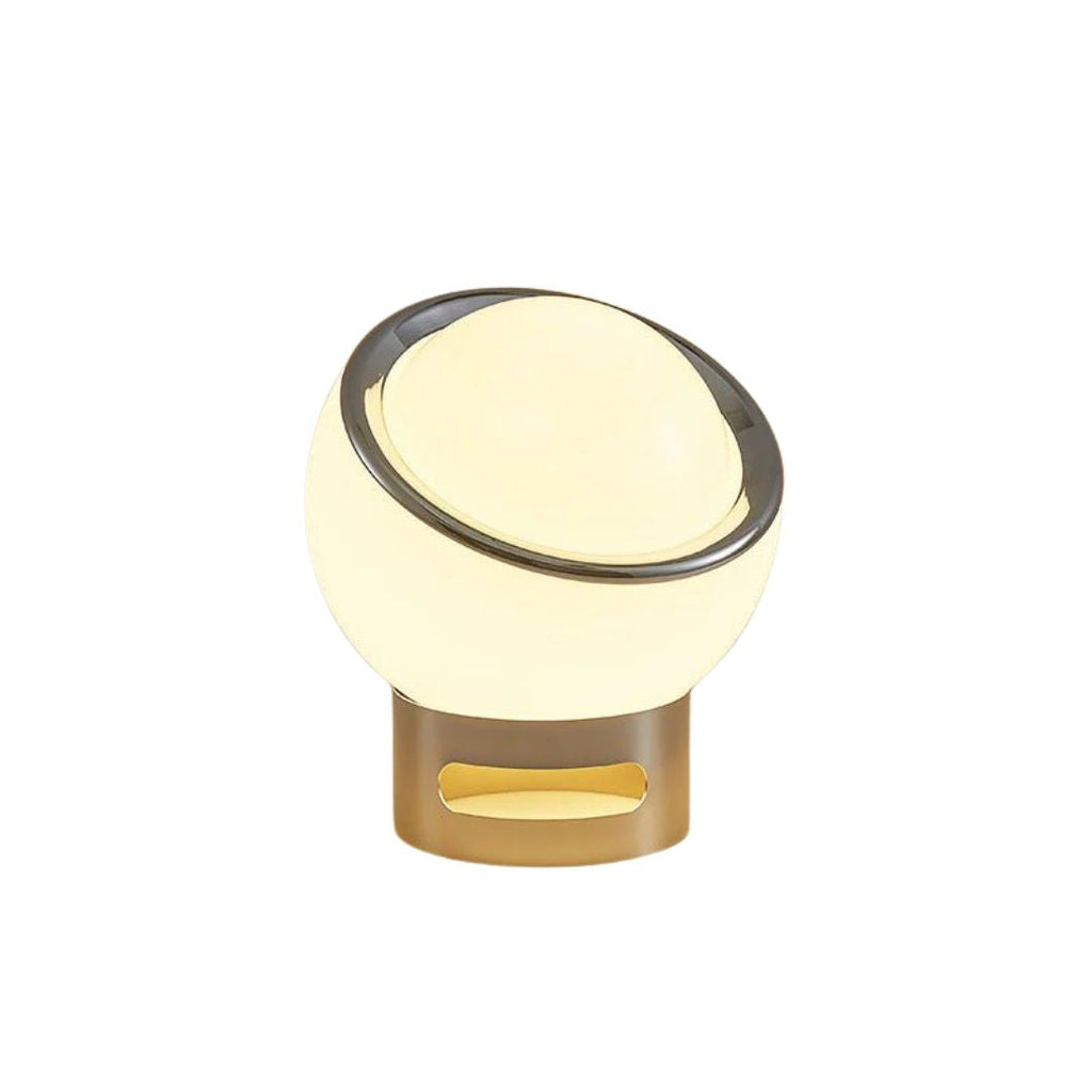 Lampada da tavolo Opal – Vetro & Acciaio Inossidabile – Bianco – Ø22 cm – Design moderno per la comodità