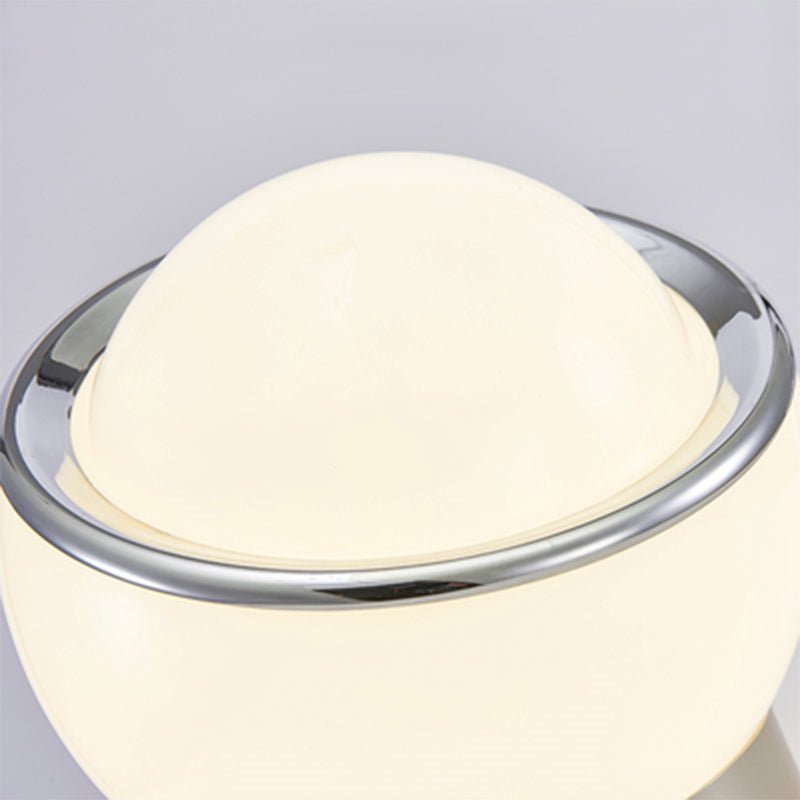 Lampada da tavolo Opal – Vetro & Acciaio Inossidabile – Bianco – Ø22 cm – Design moderno per la comodità
