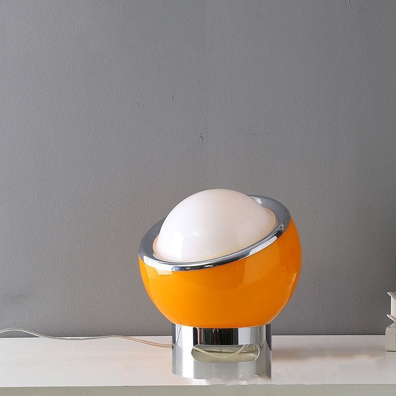 Lampada da tavolo Opal – Vetro & Acciaio Inossidabile – Bianco – Ø22 cm – Design moderno per la comodità