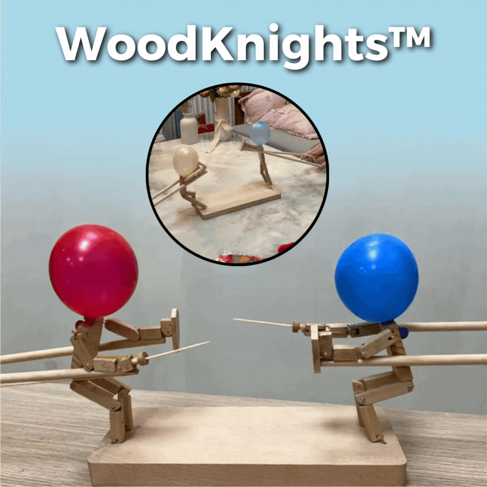 WoodKnights | Gioco di Combattimento con Palloni in Bambù | Gioco di Abilità in Legno Fatti a Mano | Inclusi 100 Palloni – Per Famiglia, Amici e Feste