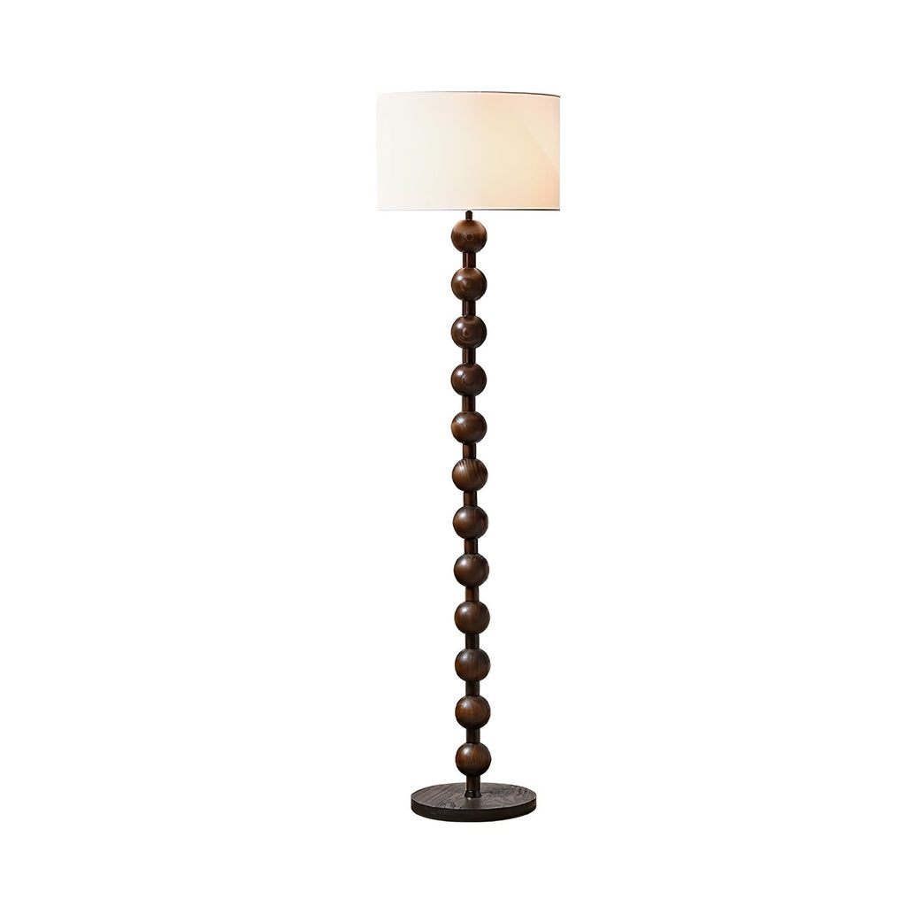 Lampada da terra Osvira – Noce e legno di frassino – Bianco – 160 cm – Lampada LED moderna per il soggiorno
