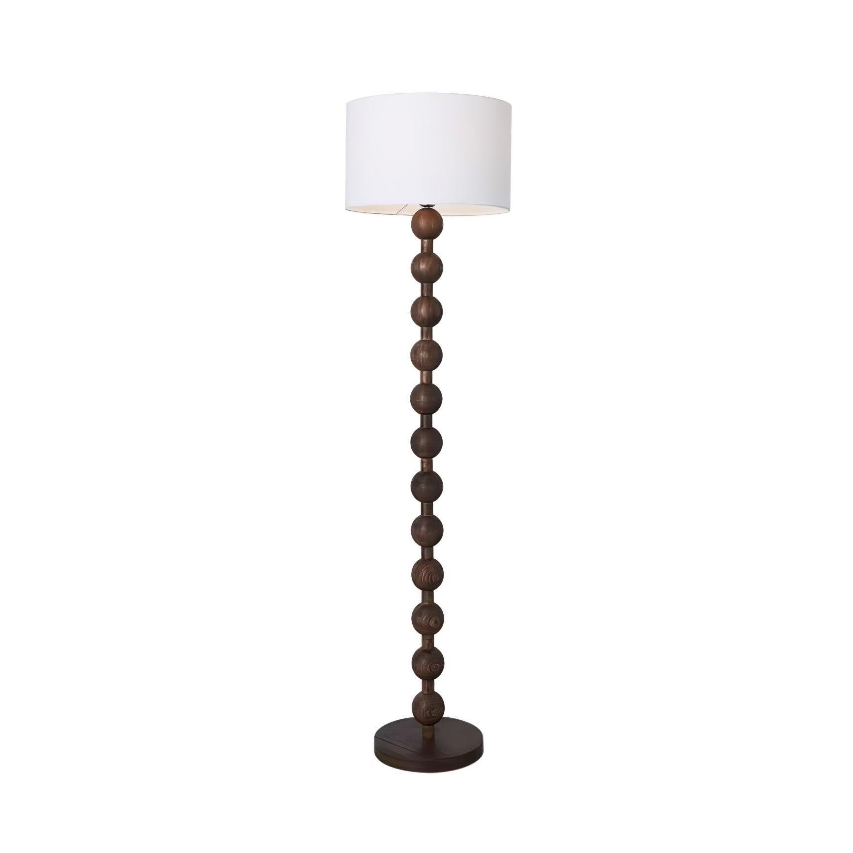 Lampada da terra Osvira – Noce e legno di frassino – Bianco – 160 cm – Lampada LED moderna per il soggiorno