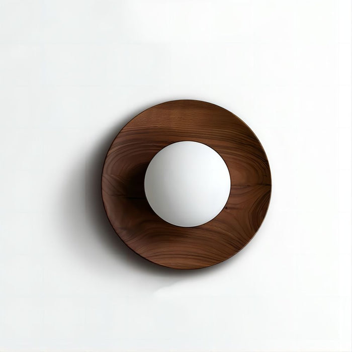 Ozon Lampada da Parete in Legno – Legno – Naturale – Ø 30 cm – Minimalista