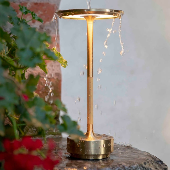 Lampada da tavolo Pato – Ottone – Lampada da tavolo LED a batteria senza fili – Moderna – Elegante illuminazione d'accento