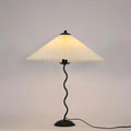 Lampada da tavolo Pavon – Metallo & Tessuto – Nero, Beige, Bianco, Verde Scuro – Design Moderno