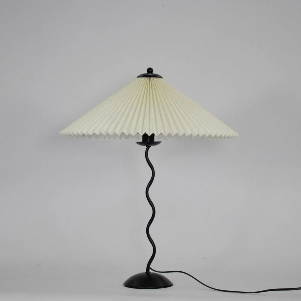 Lampada da tavolo Pavon – Metallo & Tessuto – Nero, Beige, Bianco, Verde Scuro – Design Moderno