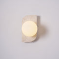 Lampada da Parete Pellune – Travertino, Legno, Vetro – Moderna – Illuminazione Dimmerabile