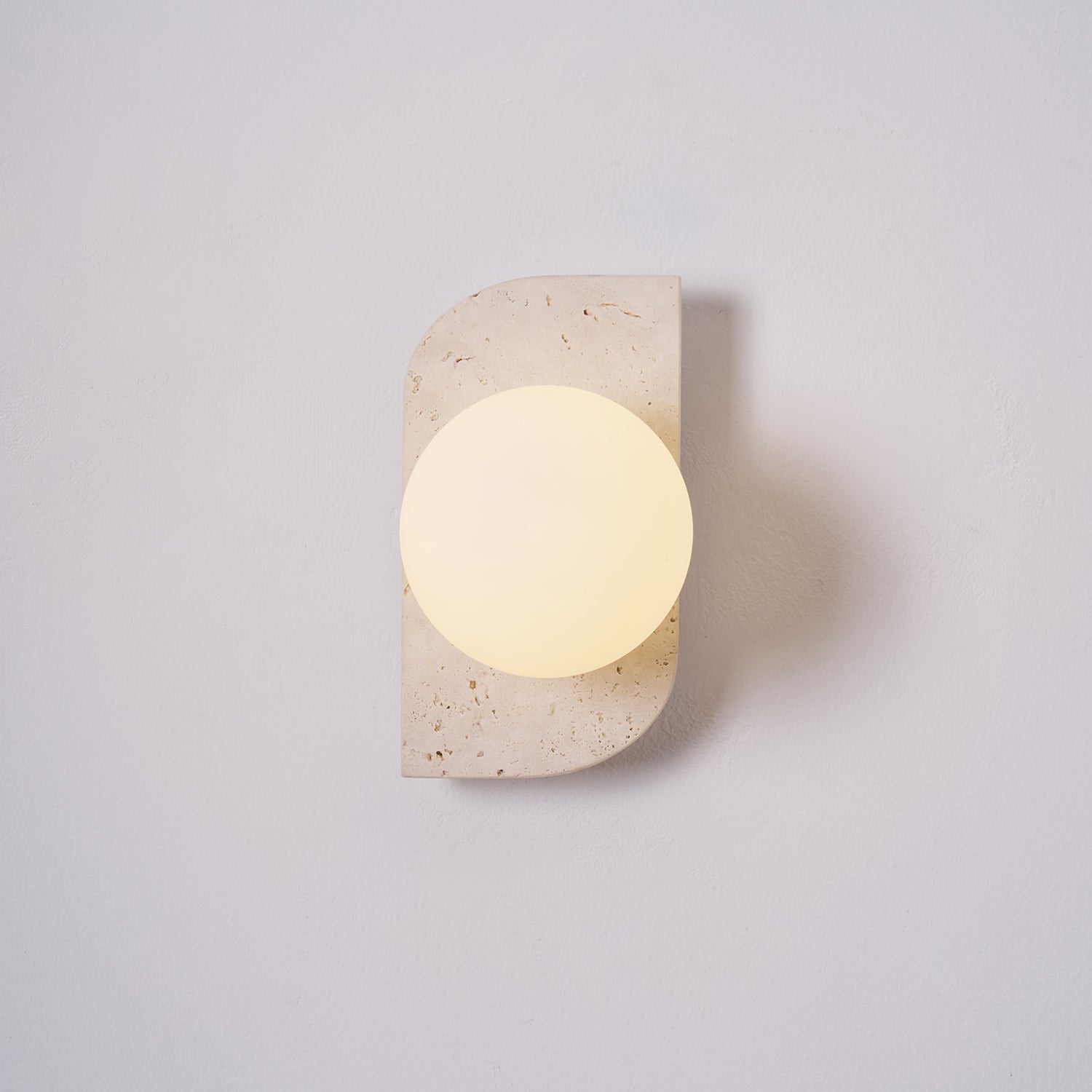 Lampada da Parete Pellune – Travertino, Legno, Vetro – Moderna – Illuminazione Dimmerabile