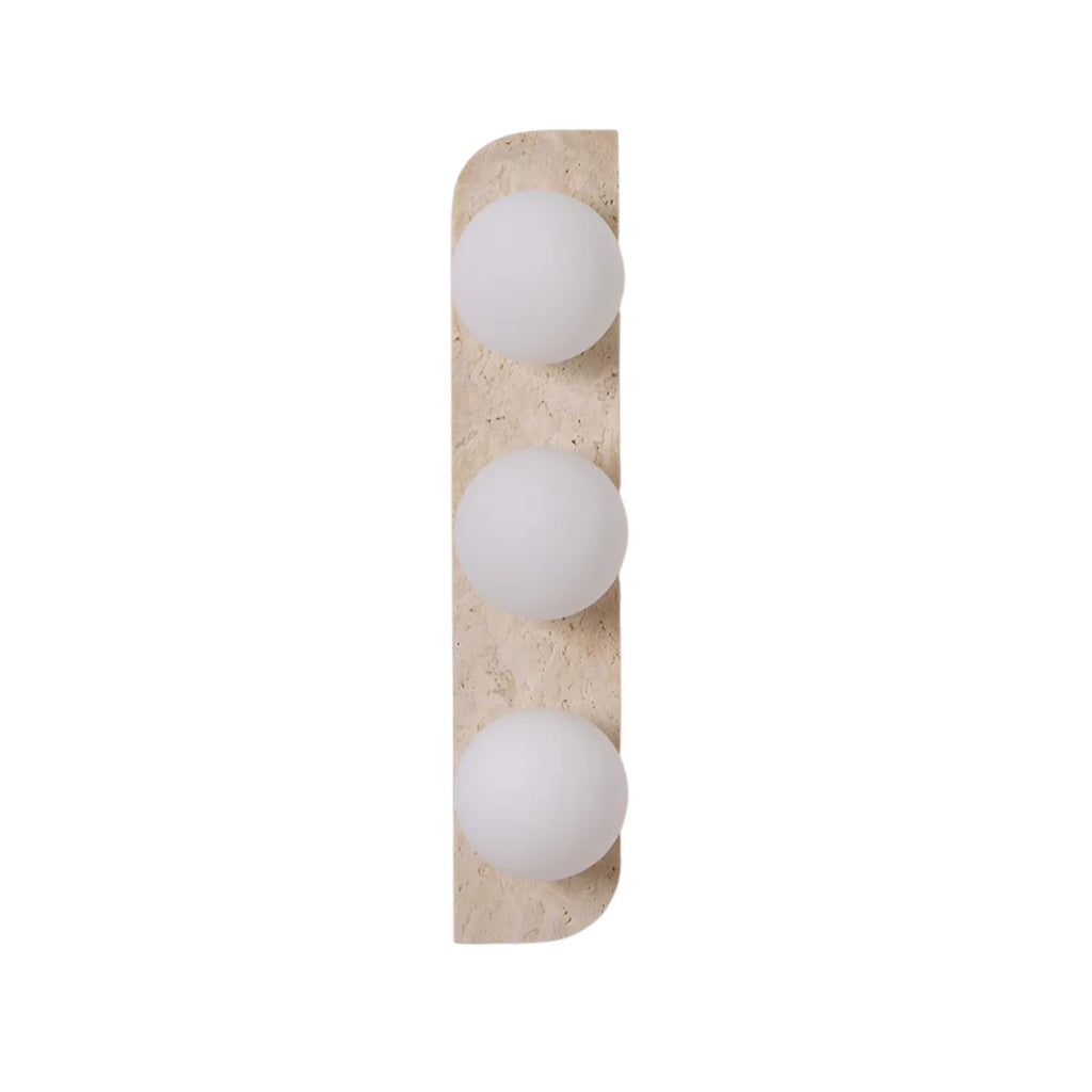 Lampada da Parete Pellune – Travertino, Legno, Vetro – Moderna – Illuminazione Dimmerabile