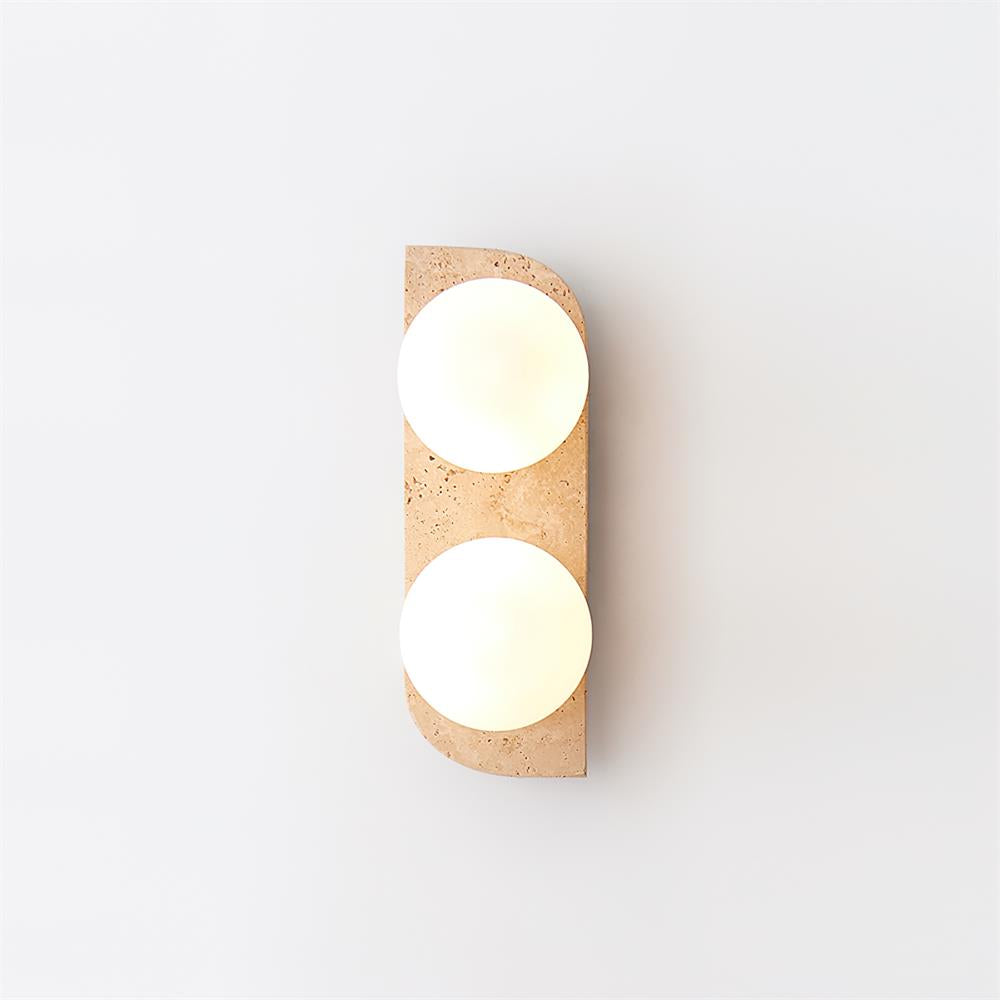 Lampada da Parete Pellune – Travertino, Legno, Vetro – Moderna – Illuminazione Dimmerabile