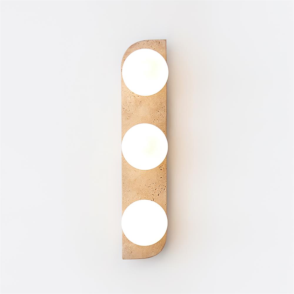 Lampada da Parete Pellune – Travertino, Legno, Vetro – Moderna – Illuminazione Dimmerabile