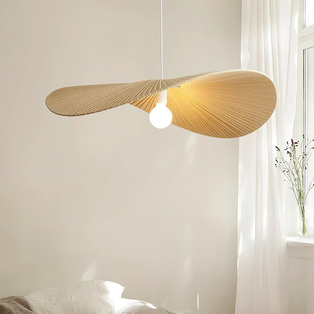 Lampadario Menditera – Metallo & Tessuto – Luce Calda – Ø 40 cm – Stile Mediterraneo per Sala da Pranzo e Soggiorno