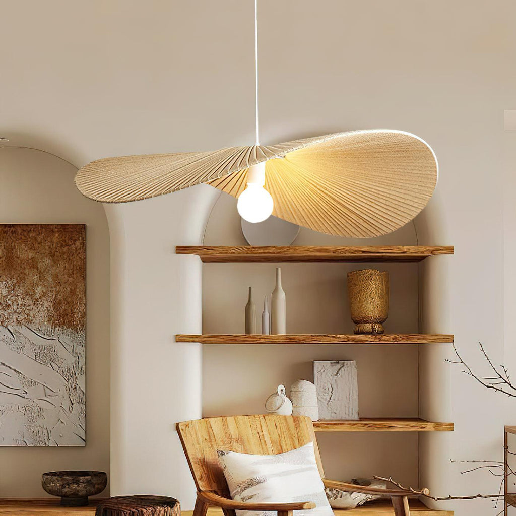 Lampadario Menditera – Metallo & Tessuto – Luce Calda – Ø 40 cm – Stile Mediterraneo per Sala da Pranzo e Soggiorno