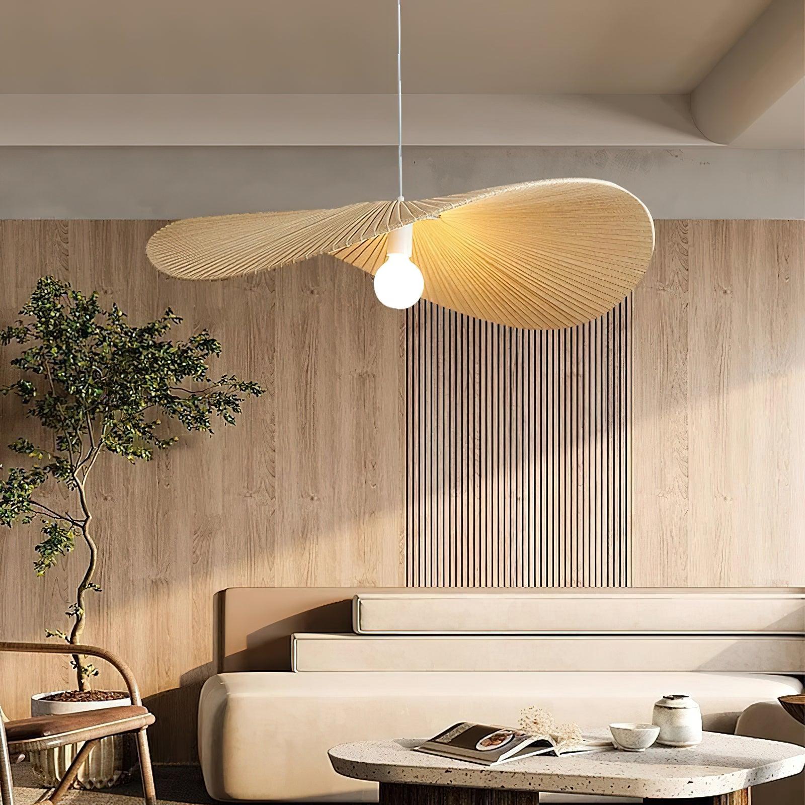 Lampadario Menditera – Metallo & Tessuto – Luce Calda – Ø 40 cm – Stile Mediterraneo per Sala da Pranzo e Soggiorno
