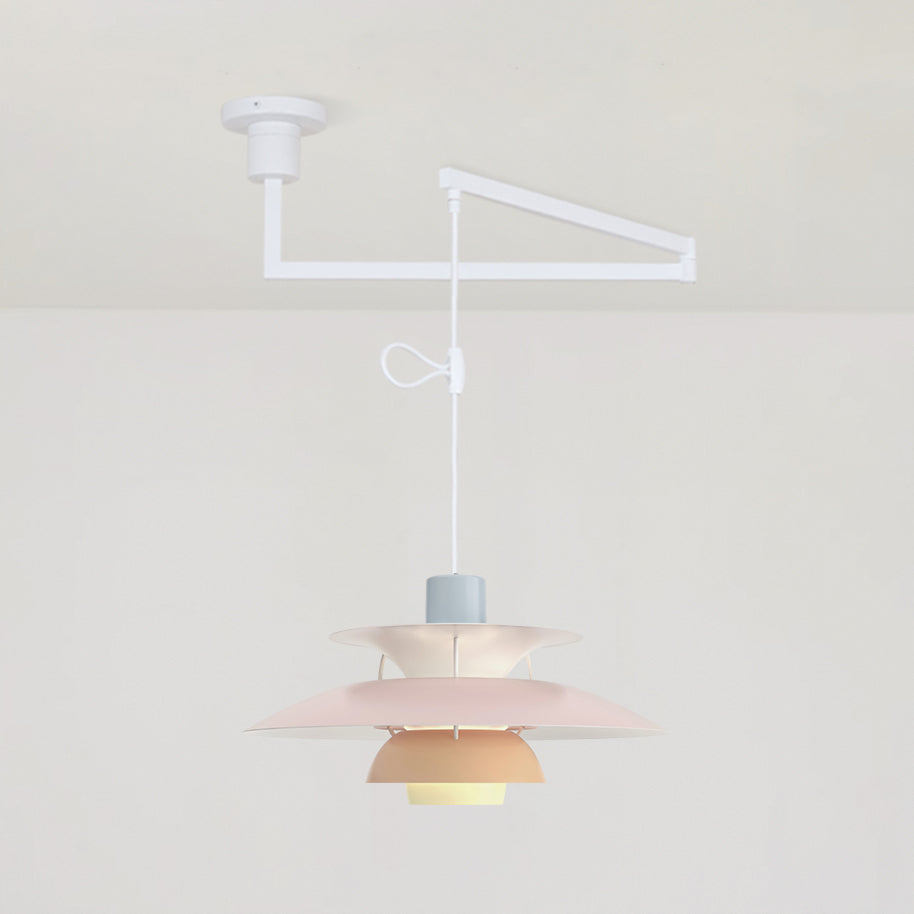 Lampada a sospensione – Alluminio & Ottone – Nero – Ø 30 cm – Regolabile per sala da pranzo e soggiorno
