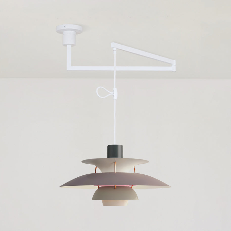 Lampada a sospensione – Alluminio & Ottone – Nero – Ø 30 cm – Regolabile per sala da pranzo e soggiorno
