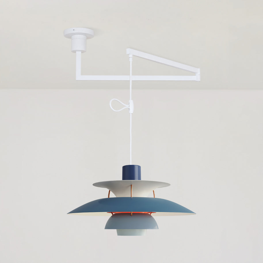 Lampada a sospensione – Alluminio & Ottone – Nero – Ø 30 cm – Regolabile per sala da pranzo e soggiorno