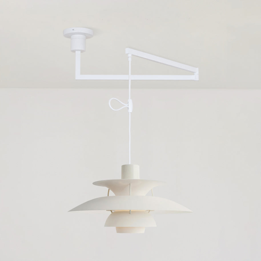 Lampada a sospensione – Alluminio & Ottone – Nero – Ø 30 cm – Regolabile per sala da pranzo e soggiorno
