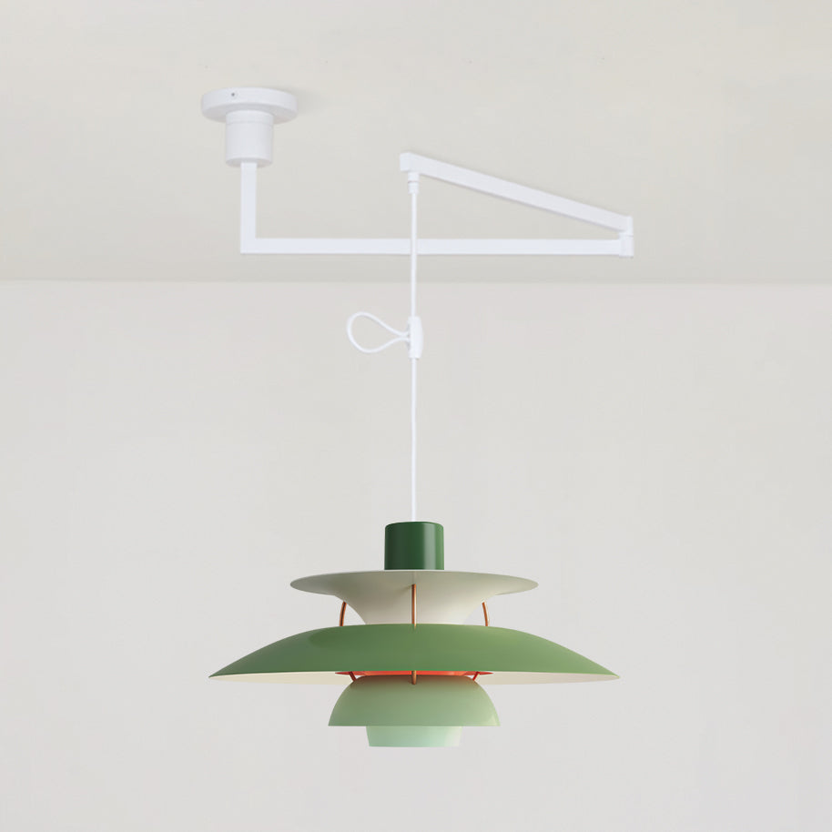 Lampada a sospensione – Alluminio & Ottone – Nero – Ø 30 cm – Regolabile per sala da pranzo e soggiorno