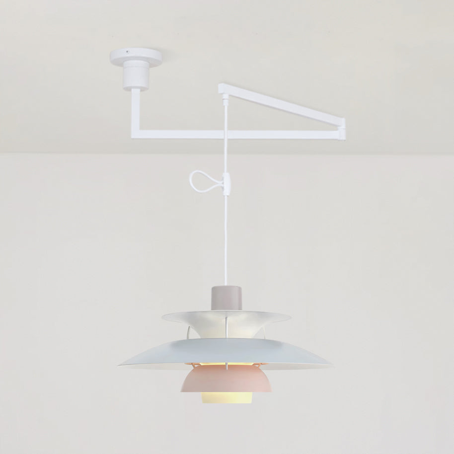 Lampada a sospensione – Alluminio & Ottone – Nero – Ø 30 cm – Regolabile per sala da pranzo e soggiorno