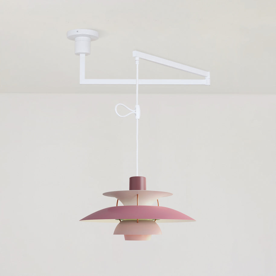 Lampada a sospensione – Alluminio & Ottone – Nero – Ø 30 cm – Regolabile per sala da pranzo e soggiorno