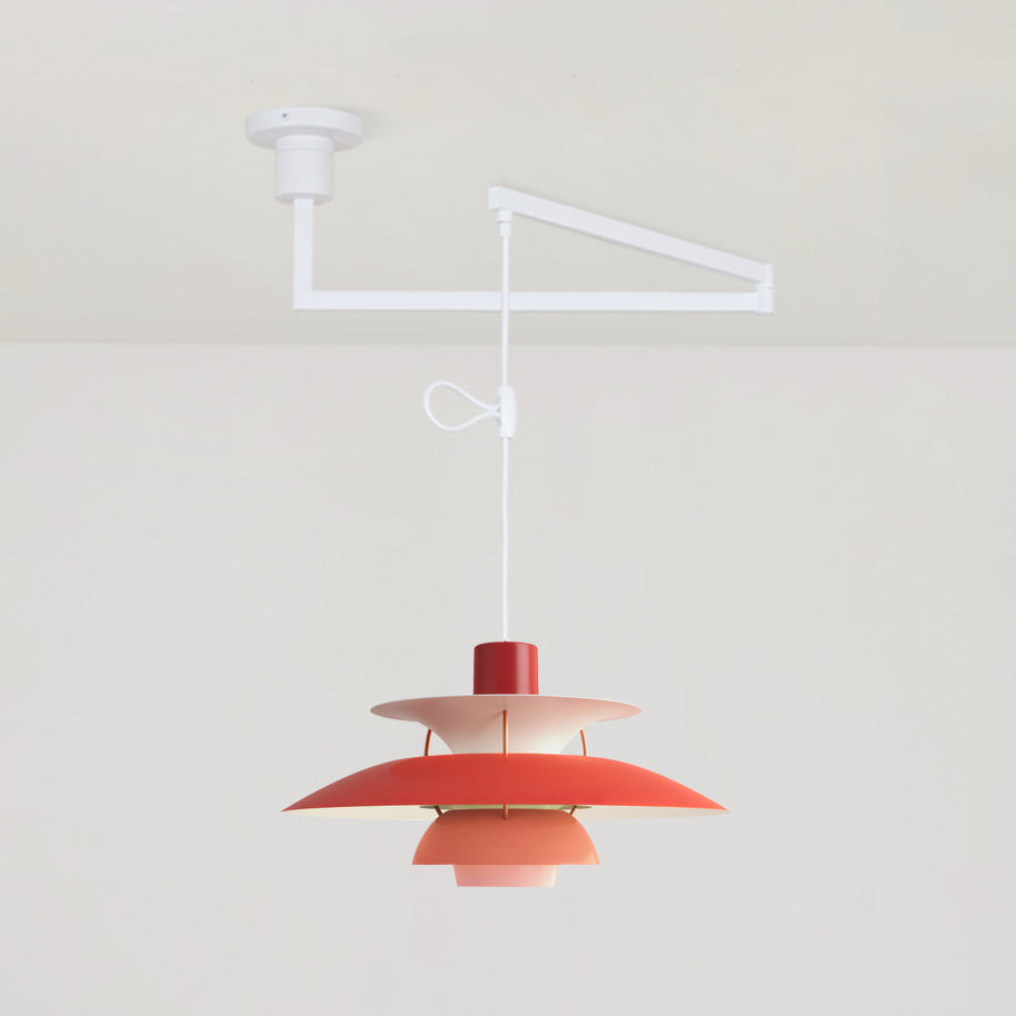 Lampada a sospensione – Alluminio & Ottone – Nero – Ø 30 cm – Regolabile per sala da pranzo e soggiorno