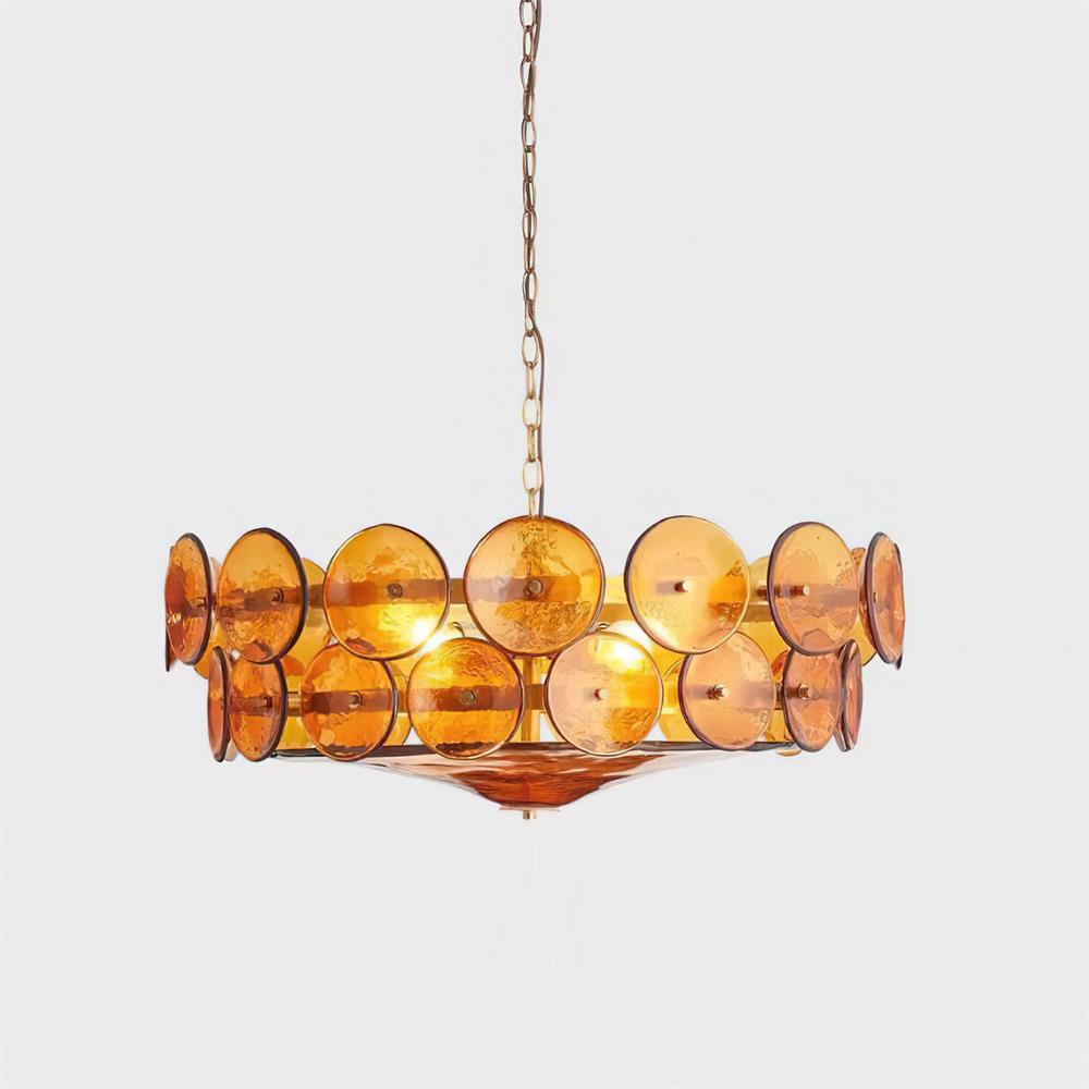 Lampada a sospensione – Vetro artigianale – Ambra/Verde/Bianco/Arancione – Ø40 cm – Eleganti accenti luminosi per sala da pranzo e soggiorno