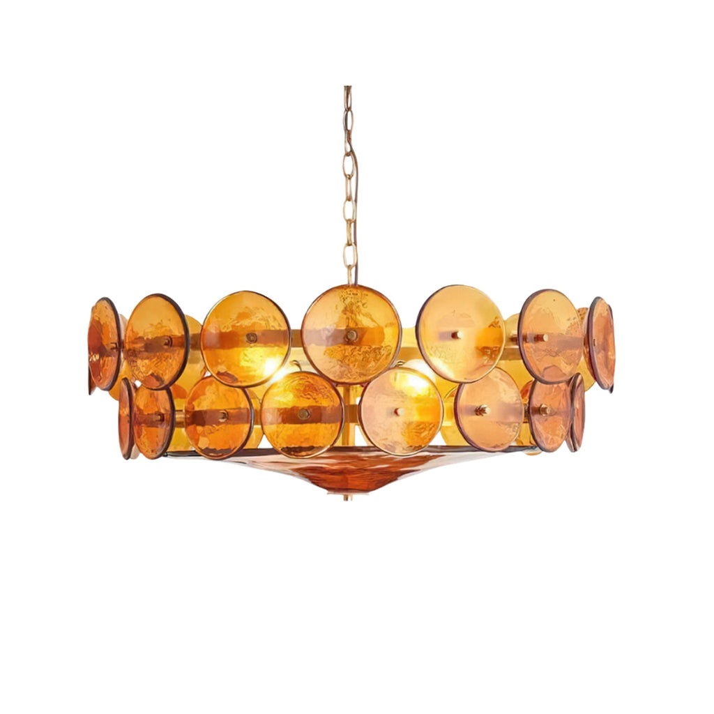 Lampada a sospensione – Vetro artigianale – Ambra/Verde/Bianco/Arancione – Ø40 cm – Eleganti accenti luminosi per sala da pranzo e soggiorno