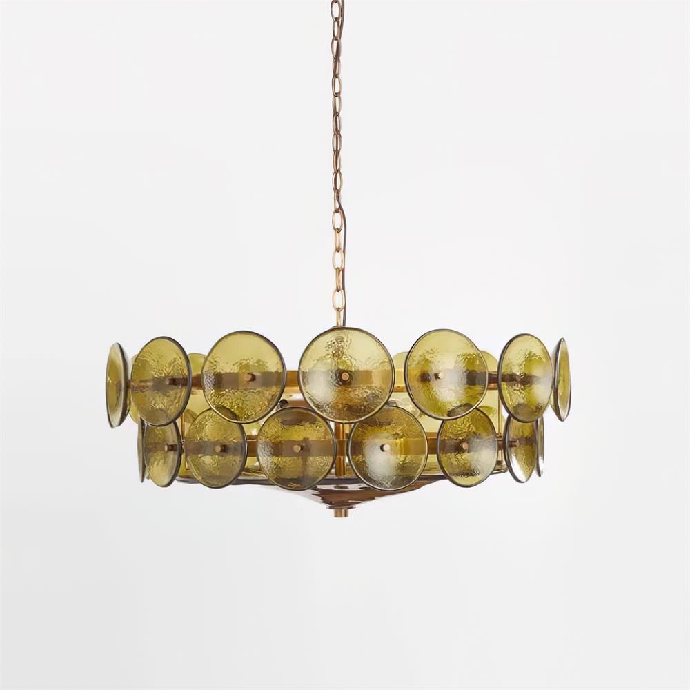Lampada a sospensione – Vetro artigianale – Ambra/Verde/Bianco/Arancione – Ø40 cm – Eleganti accenti luminosi per sala da pranzo e soggiorno