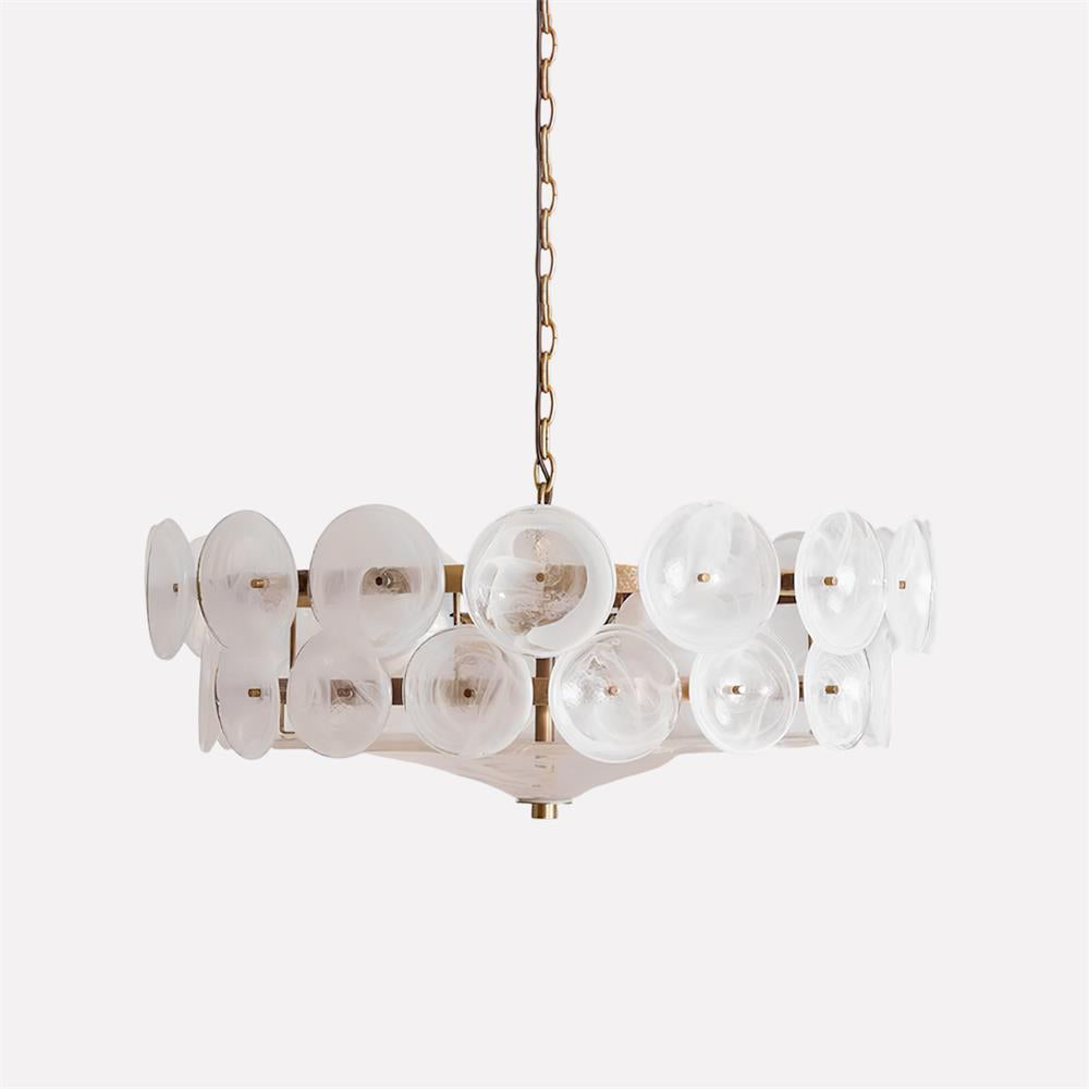 Lampada a sospensione – Vetro artigianale – Ambra/Verde/Bianco/Arancione – Ø40 cm – Eleganti accenti luminosi per sala da pranzo e soggiorno