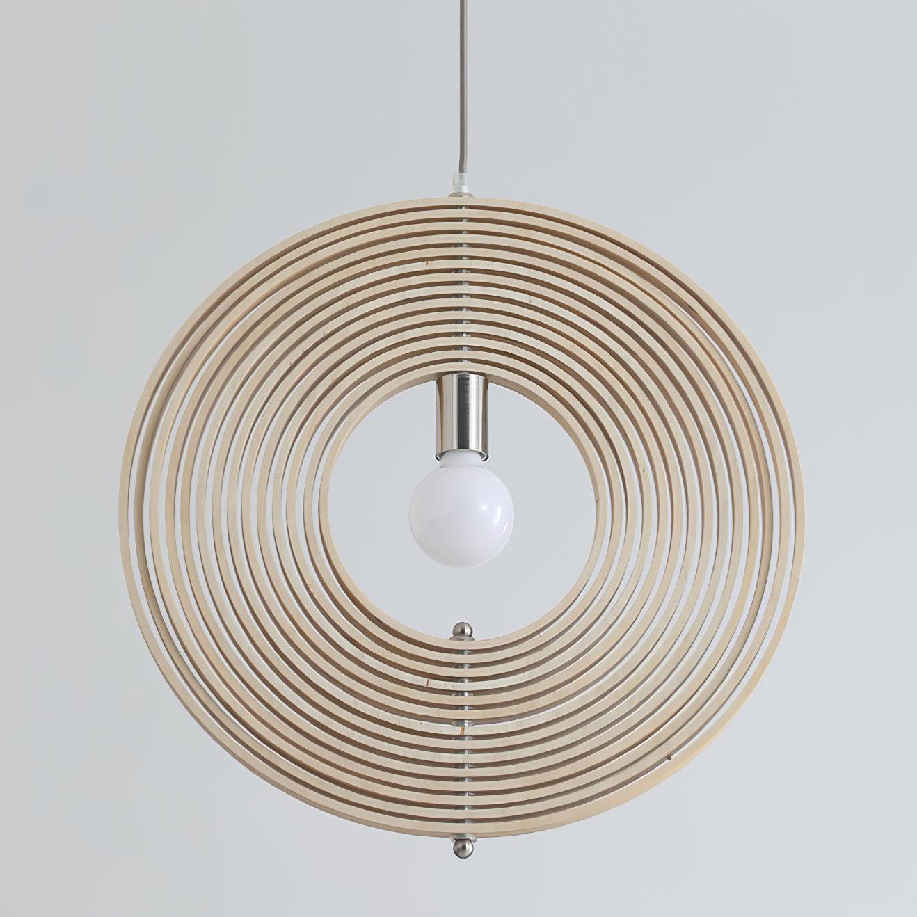 Lampadario – Legno – Naturale – Ø40 cm – Moderno Dimmabile per Sala da Pranzo e Soggiorno