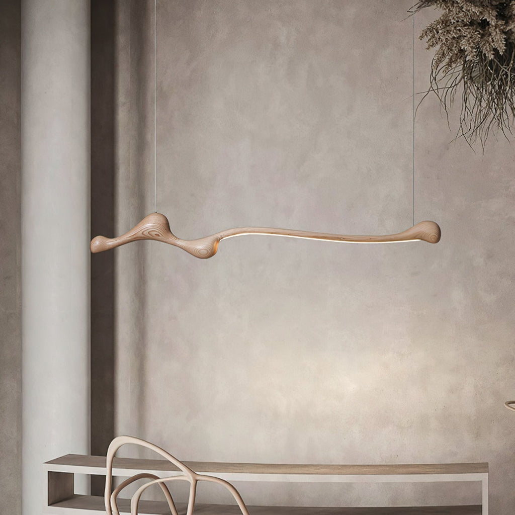 Lampada a sospensione – Legno – Colori naturali – Design moderno – Fatto a mano, Illuminazione LED ad alta efficienza energetica