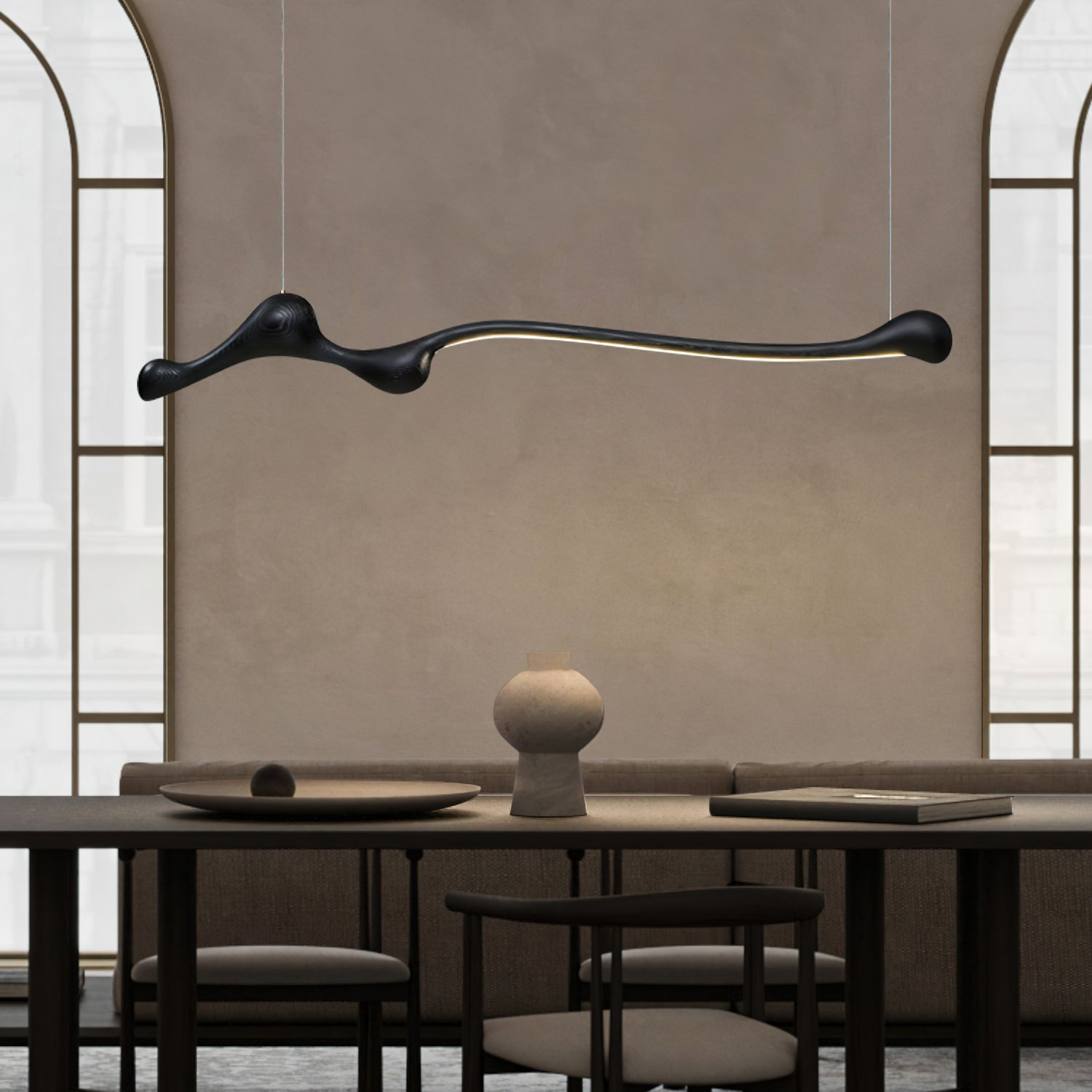 Lampada a sospensione – Legno – Colori naturali – Design moderno – Fatto a mano, Illuminazione LED ad alta efficienza energetica