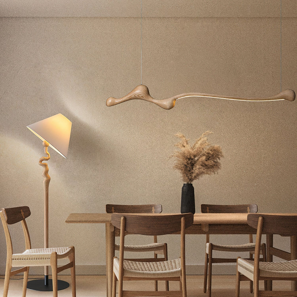 Lampada a sospensione – Legno – Colori naturali – Design moderno – Fatto a mano, Illuminazione LED ad alta efficienza energetica