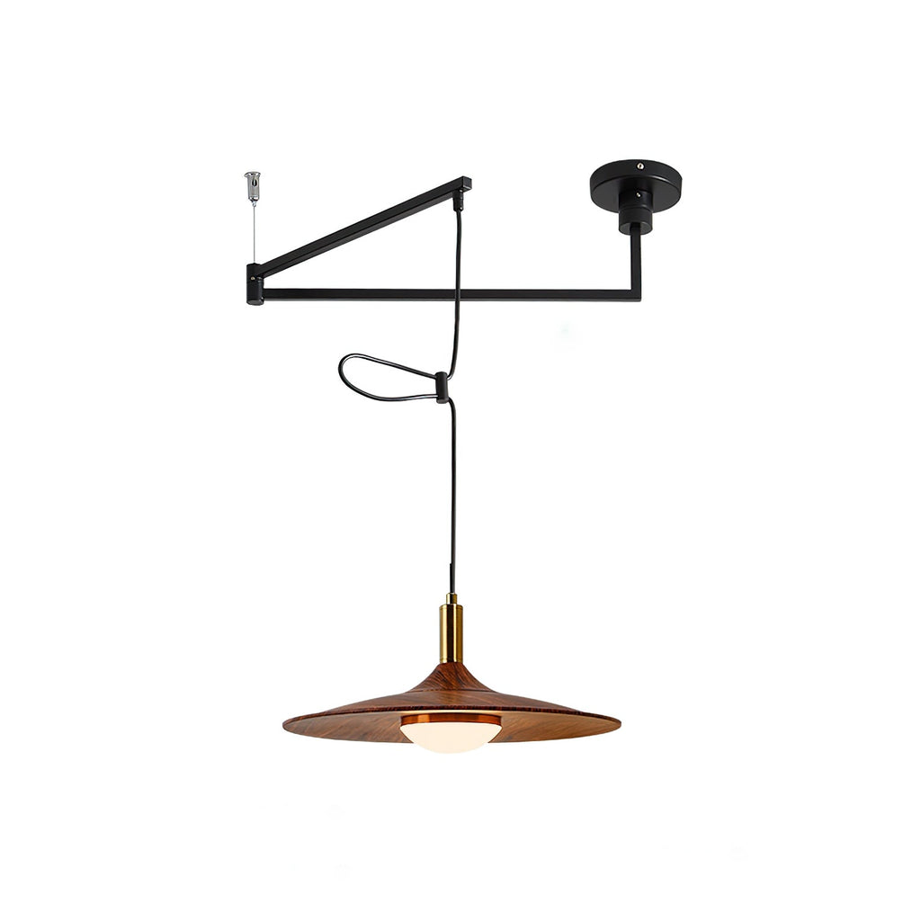 Lampada a sospensione – Metallo – Nero – Ø 40 cm – Minimalista con meccanismo del braccio regolabile