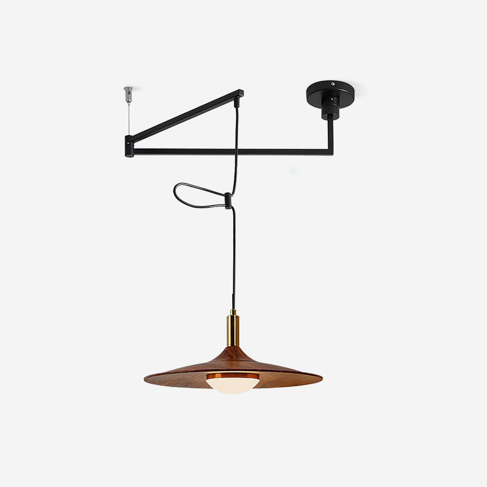 Lampada a sospensione – Metallo – Nero – Ø 40 cm – Minimalista con meccanismo del braccio regolabile