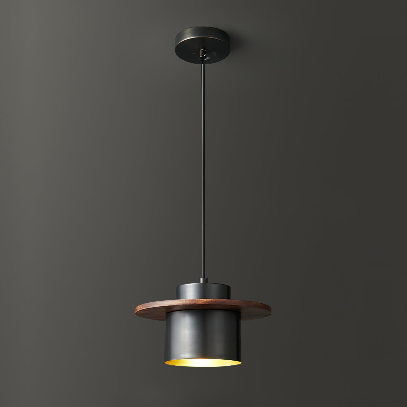Lampada a sospensione – Legno di noce – Ottone/Nero – Altezza regolabile – Moderno-Elegante per la sala da pranzo
