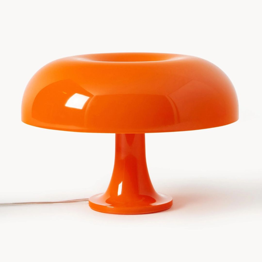 Lampada a fungo – Ferro & Vetro – Design Retro – 20×28 cm – Dimmerabile a 3 livelli, Lampada da tavolo LED per accenti stilosi