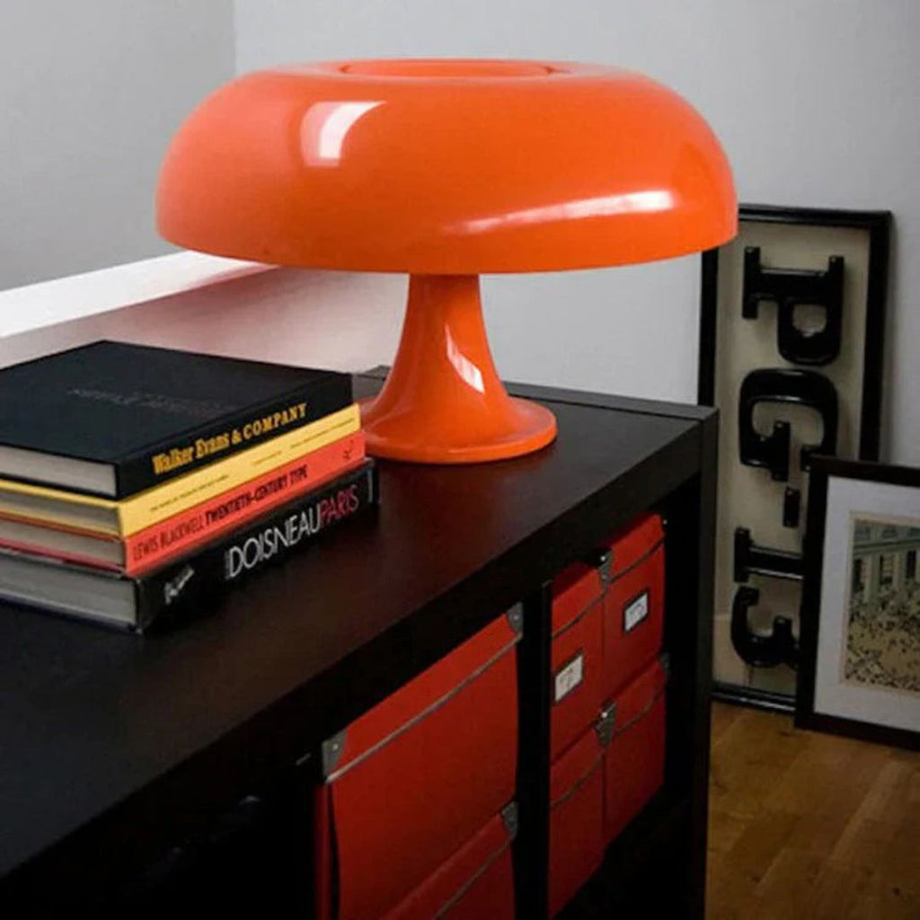 Lampada a fungo – Ferro & Vetro – Design Retro – 20×28 cm – Dimmerabile a 3 livelli, Lampada da tavolo LED per accenti stilosi