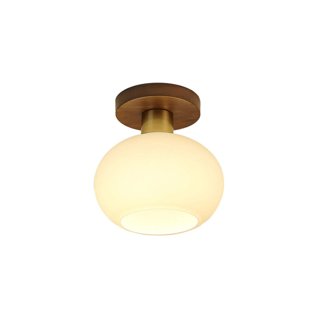 Pluvo Lampada da soffitto – Legno e ottone – Bianco – Compatta – Illuminazione elegante per soggiorno e camera da letto