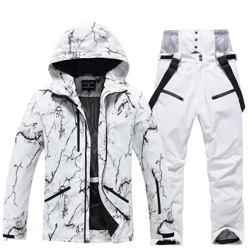 Giacca da Sci Tutte le Stagioni con Set di Pantaloni Unisex Impermeabile e Antivento