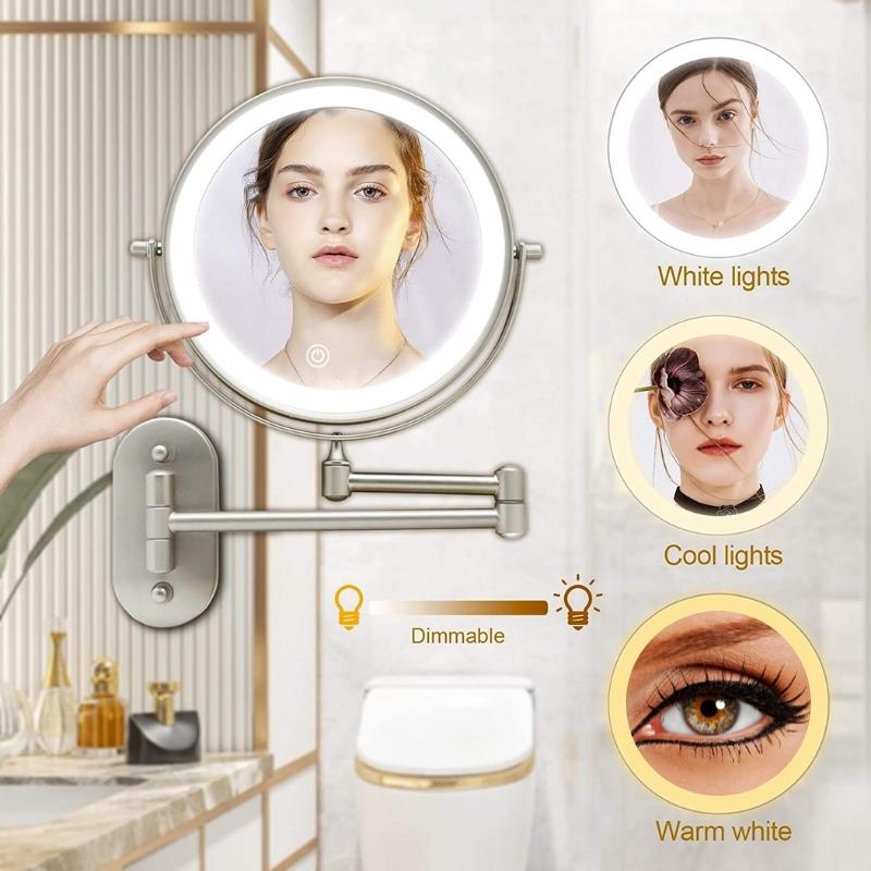 Specchio da Trucco Vanity Ricaricabile a LED Luminex con Ingrandimento