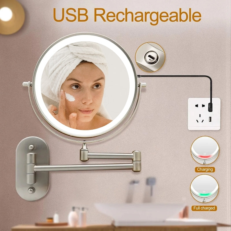 Specchio da Trucco Vanity Ricaricabile a LED Luminex con Ingrandimento